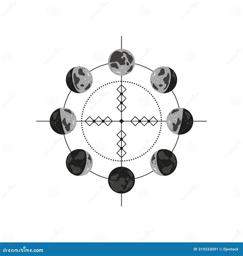 Moon Phases Space Astronomy Stock Vector - Illustration of phase, universe: 319333091