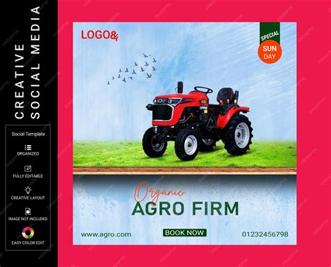 Agro and lawn garden services social media post or web banner design ...