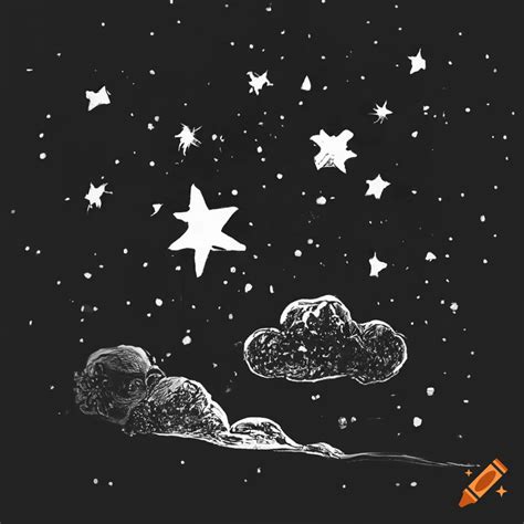 Stars Drawing Black And White