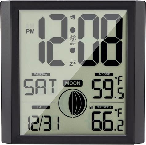 Warminn Atomic Wall Clock with Indooroutdoor Temp Large India | Ubuy