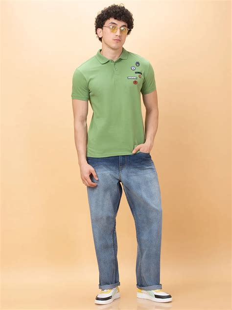 Being Human Mens-Top Polo Neck Fern Green