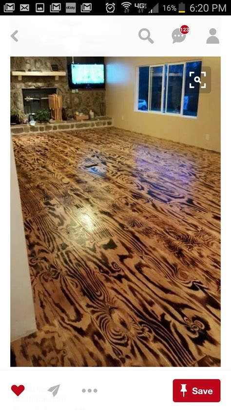 DIY Burnt Plywood Floor Design