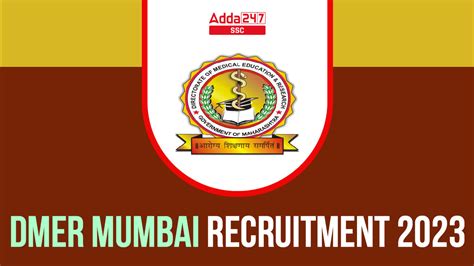DMER Mumbai Recruitment 2023 for 5182+ Vacancy