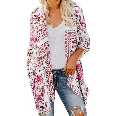 2DXuixsh Womens Plus Size Sweaters Loose Fit Beach Jacket Women's Mid ...