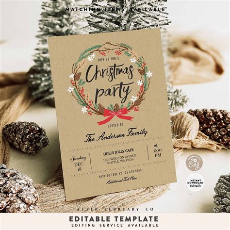 Company Christmas Party Invitation Templates
