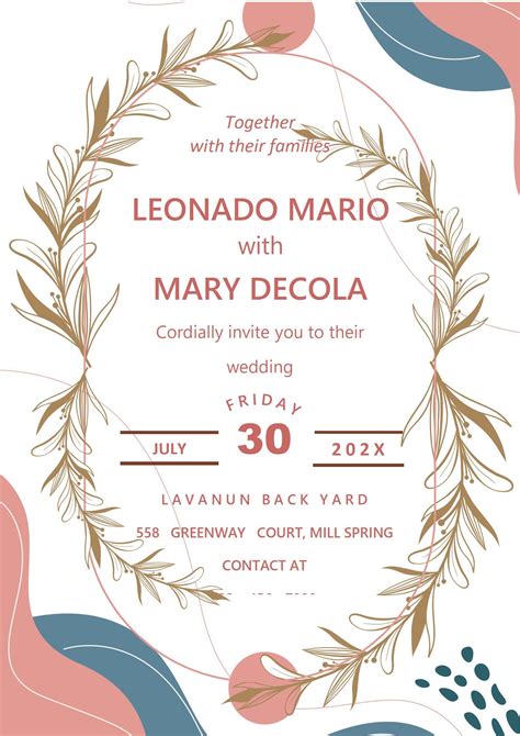 WORD of Red Blue Wedding Invitation Card.docx | WPS Free Templates