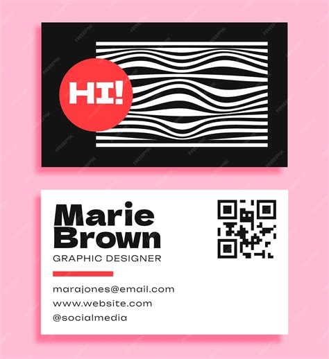 Business Card Template with QR Code 的图像结果