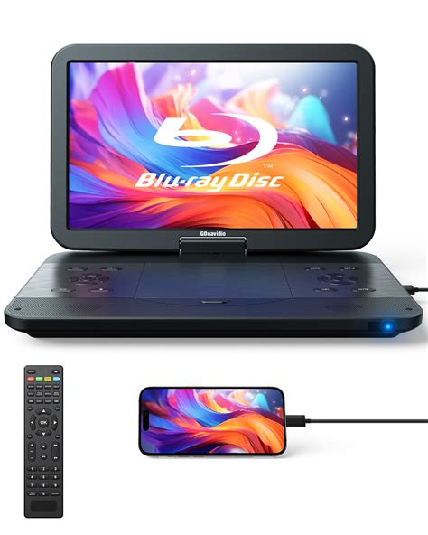 17.6" Portable Blu Ray DVD Player with 15.4" Screen, HDMI Input/Output ...