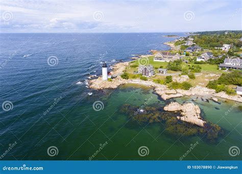 Annisquam Harbor Lighthouse, Cape Ann, MA, USA Stock Photo - Image of ...