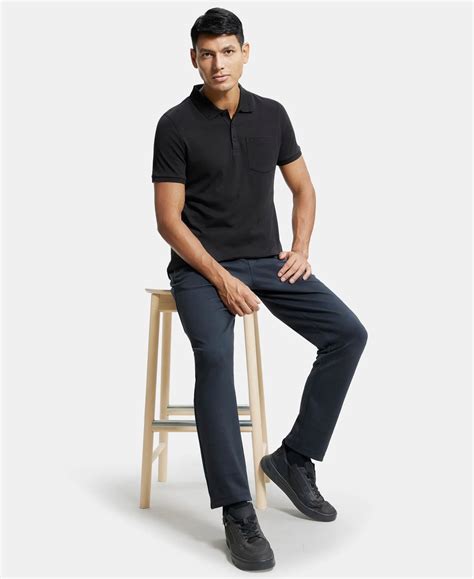 Buy Super Combed Cotton Rich Solid Half Sleeve Polo T-Shirt with Chest ...