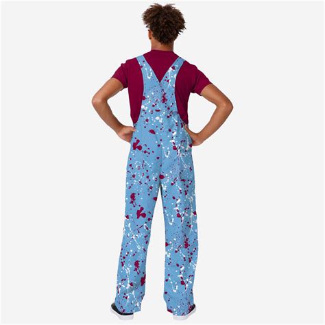 Philadelphia Phillies Mens Powder Blue Paint Splatter Bib Overalls FOCO