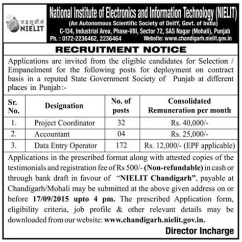 भर्तियाँ | Government of India : National Institute of Electronics ...
