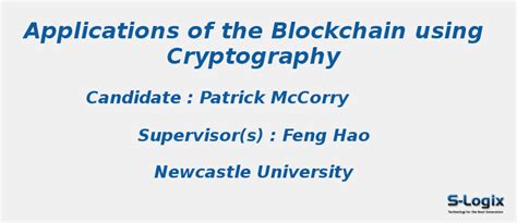 Applications of the Blockchain using cryptography-PHD Thesis | S-Logix