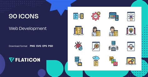 Web Development Icon Pack | Lineal Color | 90 .SVG Icons