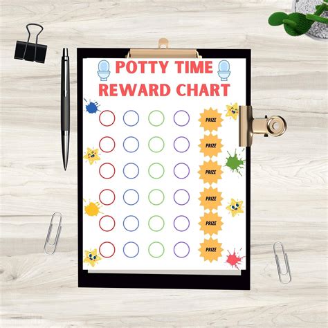 Potty Chart, Potty Training Rewards Chart, Printable Potty Training Prize Chart for Kids ...