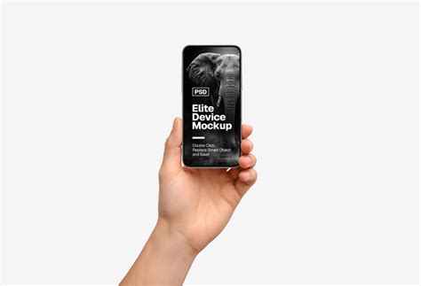 Vertical iPhone in Male Hand Mockup - Mockup World