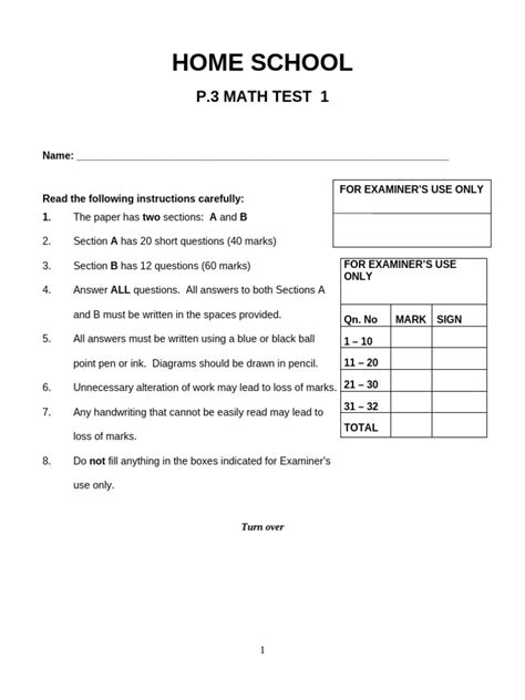 Image result for Math Test 1