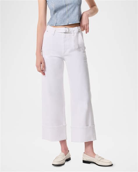 Rag & Bone Andi High-Rise Wide-Leg Ankle Jeans with Belt | Neiman Marcus