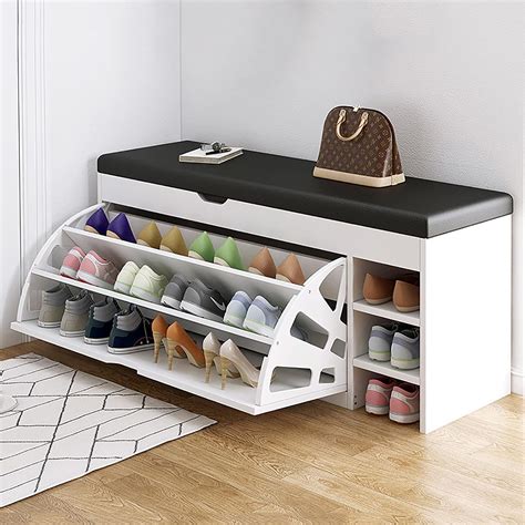 Amazon.com: albbwywj Shoe Storage Table with flip Drawers, Bench with ...