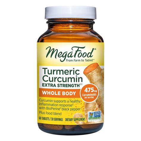 Buy MegaFood Turmeric Curcumin Extra Strength - Whole Body - Turmeric ...