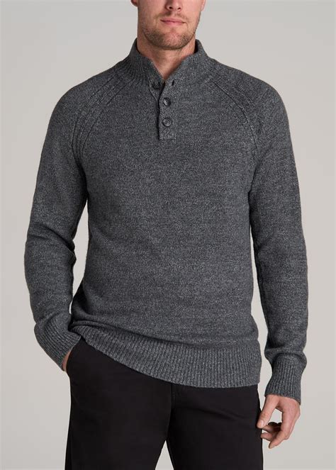 Mens Mock Turtleneck Sweater New Autumn/Winter Mock Neck Sweater Men