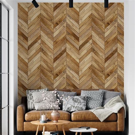 Parquet texture Luxury herringbone light brown Wood wallpaper – Paper ...