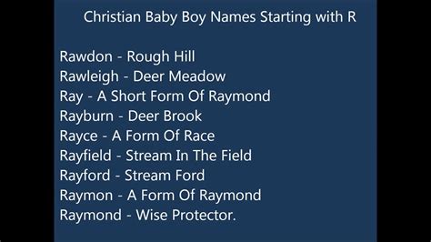 Christian Baby Boy Names R - YouTube