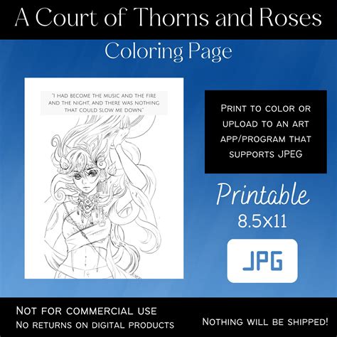 Buy Acotar Quote Coloring Page Printable Digital Download, Adult ...
