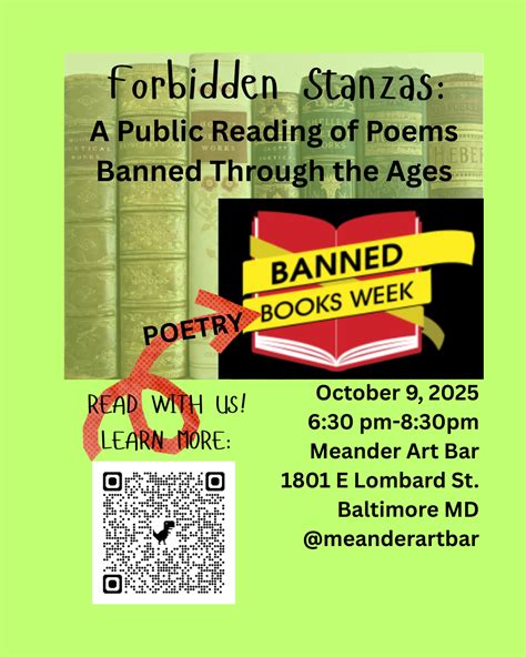 Forbidden Stanzas: A Public Reading of Poems Banned Through the Ages ...