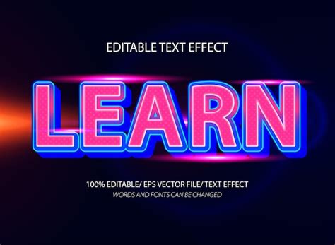 Learn editable text effect and editable text style | Premium Vector