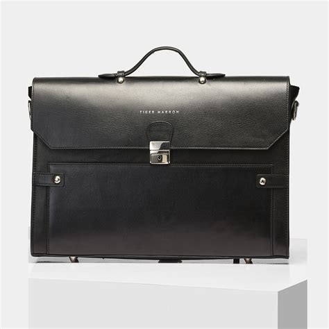 Buy The Money Maker – Black Leather Laptop Bag Online in India – Tiger ...
