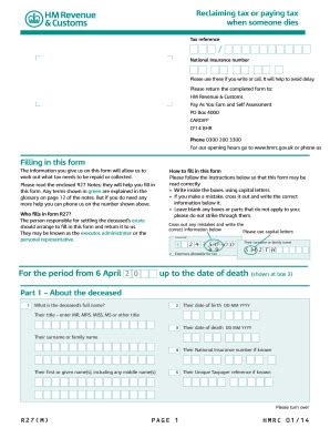 2012 Form UK HMRC R27 - Fill Out, Sign & Share Online | pdfFiller