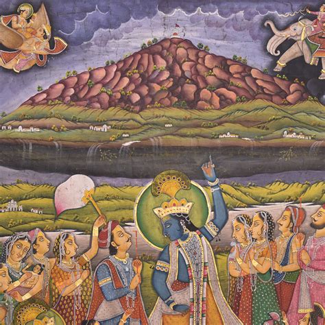Pichwai Painting Of Krishna Govardhan