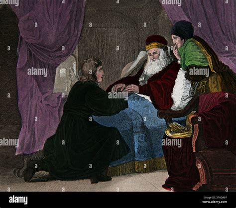 illustration of Isaac Blessing Jacob - Rebekah And Jacob's Deception Of ...