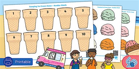 Scooping Ice Cream Games for Summer - Counting to 10