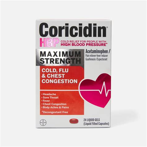 FSA Eligible Coricidin HBP Maximum Strength Cold, Cough & Flu Medicine, Liquid Gels | FSA Store