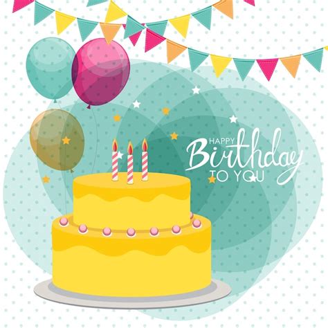 Alles Gute zum Geburtstag-Plakat-Hintergrund mit Kuchen. Vektor ...