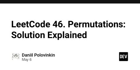 Image result for Permutations LeetCode Solution