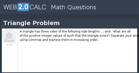 View question - Triangle Problem