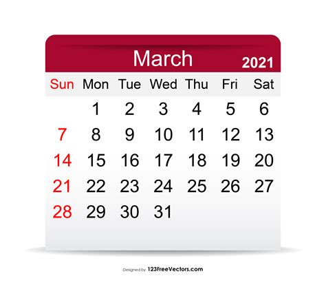 March 2021 Calendar