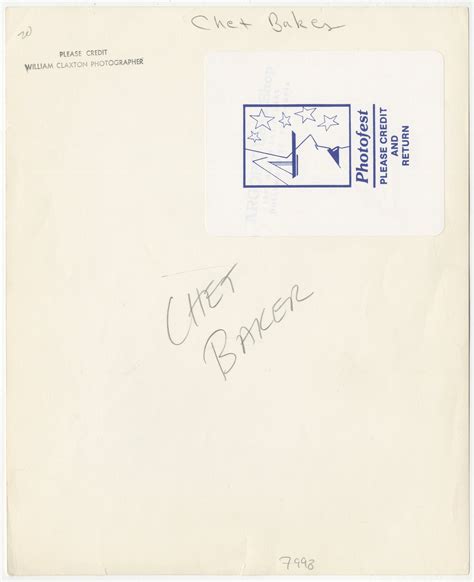 Chet Baker Movie Poster 1954 8x10