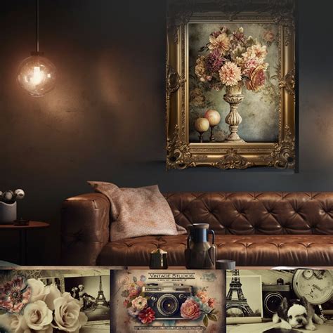 Vintage Flower Painting Printable Wall Art | Wall Art | Antique Art ...