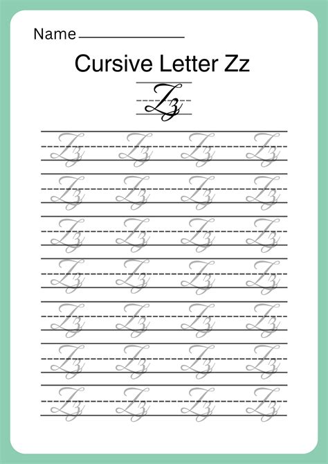 Cursive Writing Worksheets From A to Z with Free PDF