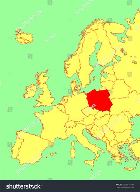 Poland Vector Map Europe Vector Map: เวกเตอร์สต็อก (ปลอดค่าลิขสิทธิ์) 308576432 | Shutterstock