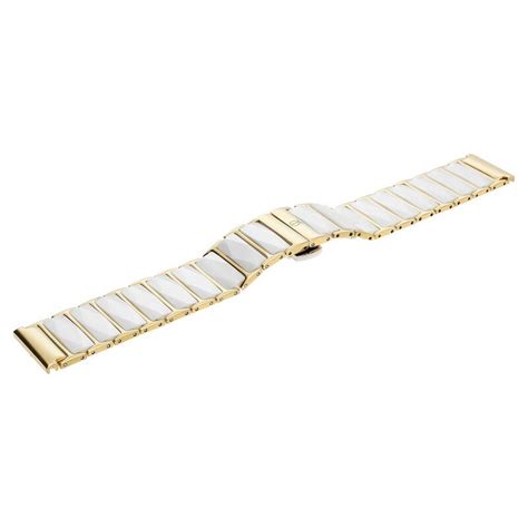 Buy Online 20 mm White & Golden Ceramic & Metal Strap for Men ...
