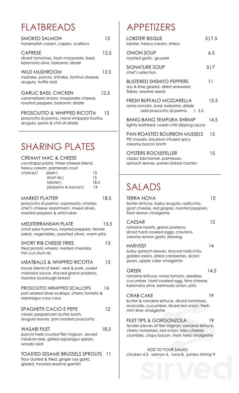 Terra Nova Restaurant menus in Sewell, New Jersey, United States
