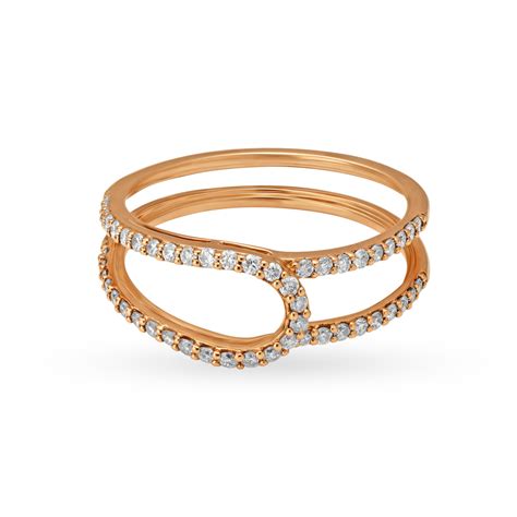 Dazzling 18 Karat White And Rose Gold And Diamond Detachable Ring