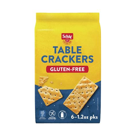 Schar Gluten-Free Table Crackers, 7.4 Ounce, Saltine-Like, Crispy ...