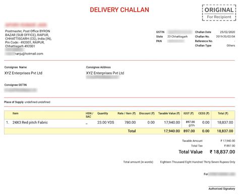 Delivery Challan under GST- Meaning, Uses & Format