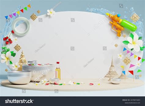 3d Songkran Festival Background Thailand Water Stock Illustration ...